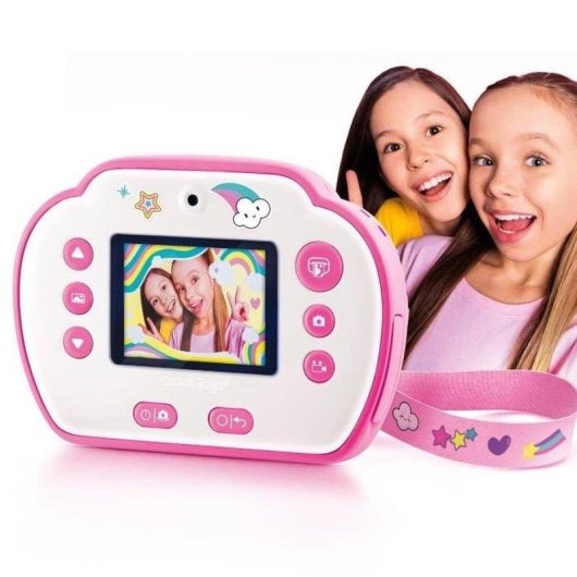 Fotocamera Istantanea Canal Toys Kids CLK 013 Flash Bianco e Nero Rosa