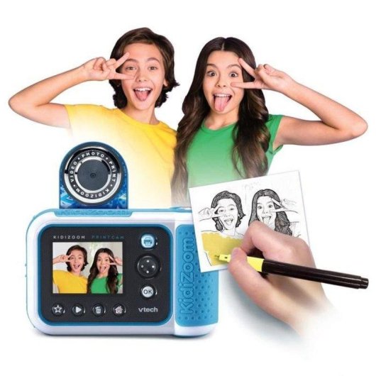 Cámara instantánea VTech Kidizoom Print Cam Graffiti Impresora Térmica Azul