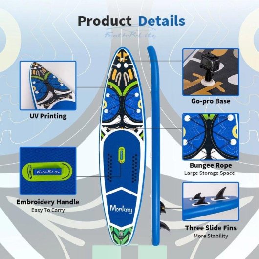 Aufblasbares SUP-Board Funwater SUPFR02E 350x84 cm Blau