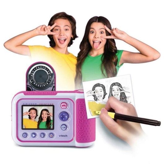 Cámara instantánea VTech KidiZoom Print Cam 5 MP impresión térmica rosa