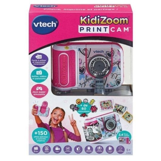 Cámara instantánea VTech KidiZoom Print Cam 5 MP impresión térmica rosa