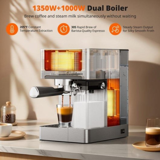Cafetera Espresso Airmsen Bcm2308 1,8 L 20 Bares con espumador automático