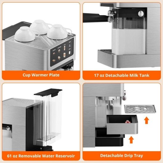 Cafetera Espresso Airmsen Bcm2308 1,8 L 20 Bares con espumador automático