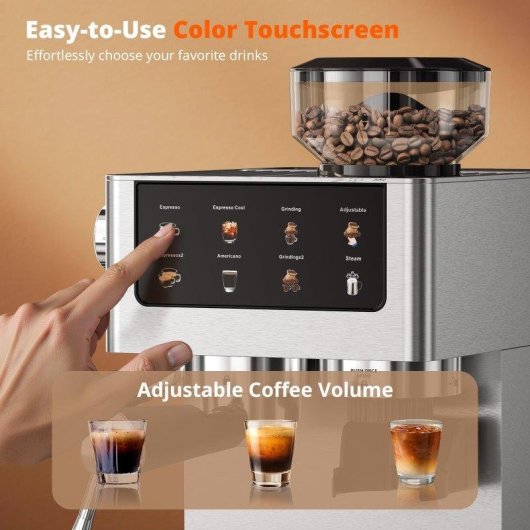 Cafetera espresso Airmsen Bcm2316 1,8 L 20 bares con molinillo integrado