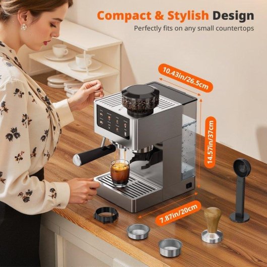 Cafetera espresso Airmsen Bcm2316 1,8 L 20 bares con molinillo integrado
