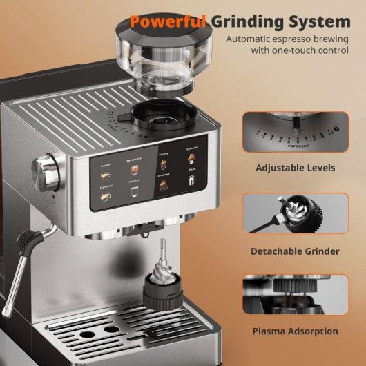 Cafetera espresso Airmsen Bcm2316 1,8 L 20 bares con molinillo integrado