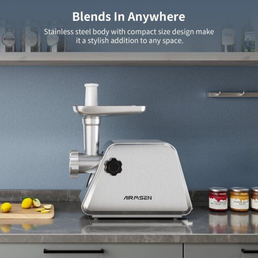 Picadora de carne Airmsen 3 en 1 800W 2 kg/min acero inoxidable