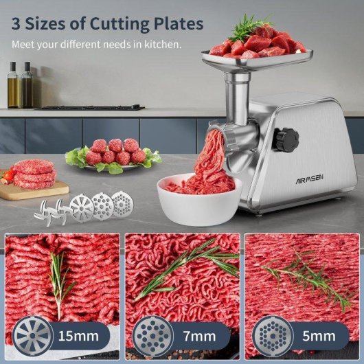 Picadora de carne Airmsen 3 en 1 800W 2 kg/min acero inoxidable