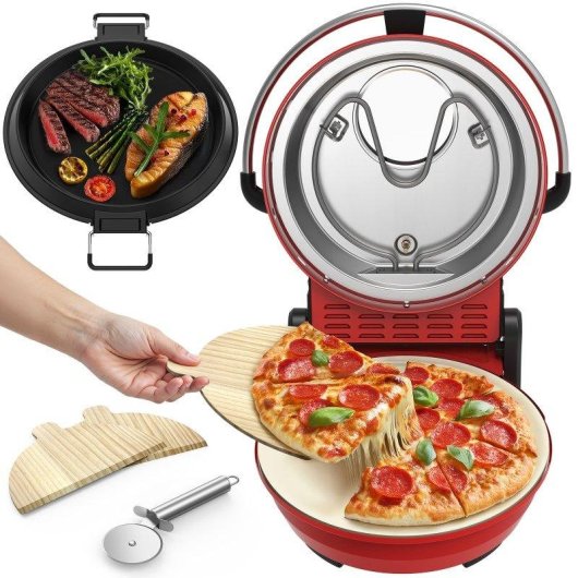 Horno Pizza Eléctrico Airmsen 1500W Piedra Cerámica 32cm 425°C