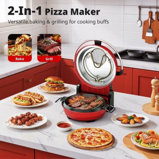 Horno Pizza Eléctrico Airmsen 1500W Piedra Cerámica 32cm 425°C