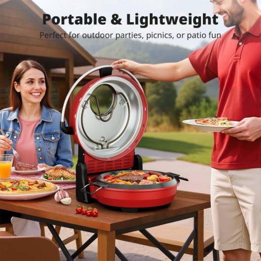 Horno Pizza Eléctrico Airmsen 1500W Piedra Cerámica 32cm 425°C
