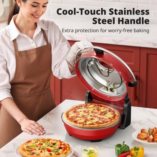 Horno Pizza Eléctrico Airmsen 1500W Piedra Cerámica 32cm 425°C