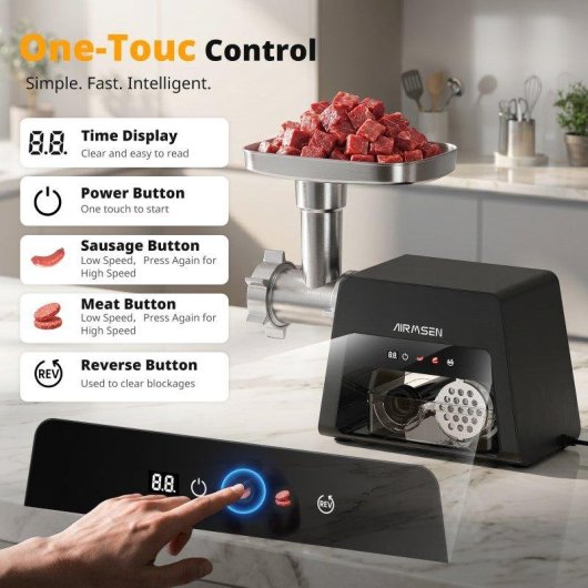 Triturador de carne Airmsen MG452 2000W con relleno de salchichas