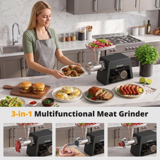 Triturador de carne Airmsen MG452 2000W con relleno de salchichas