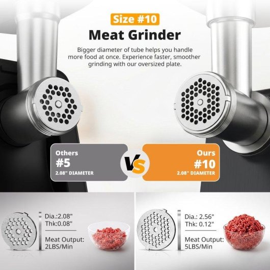 Triturador de carne Airmsen MG452 2000W con relleno de salchichas