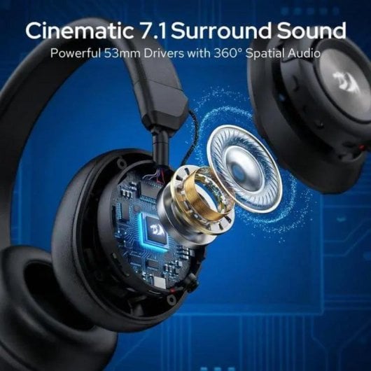 Casque Redragon Spectra Pro sans fil Bluetooth USB 7.1 Surround Noir