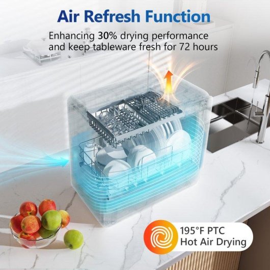 Lavavajillas Airmsen Mini 40 servicios A con 7 programas y función aire fresco
