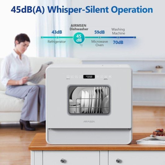Lavavajillas Airmsen Mini 40 servicios A con 7 programas y función aire fresco