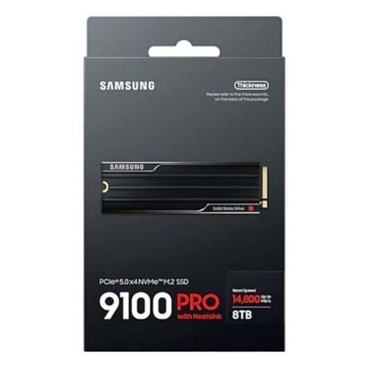 Disco Duro Samsung 9100 PRO 8TB SSD M.2 2280 PCIe 5.0 14800MB/s con disipador