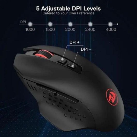 Maus Redragon M656 Wireless 4000 DPI Schwarz 7 Tasten Macro