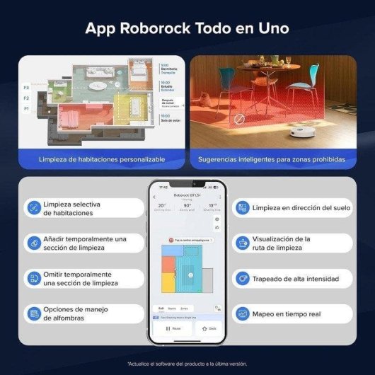 Roborock Q7L5+ Set Robot aspirador con autovaciado 8000Pa antienredos AutoBoost alfombras blanco
