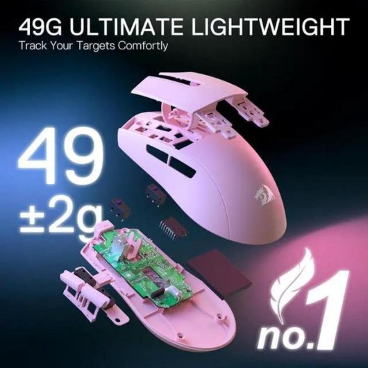 Maus Redragon M916 Gaming Kabellos 3 Modi 26000 DPI Rosa 5 Tasten