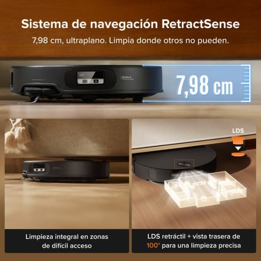 Roborock Qrevo Edge 2 Set Robot Aspirador Fregona 25000 Pa, 7,98cm, Antienredos, 81ºC+Secado, Negro