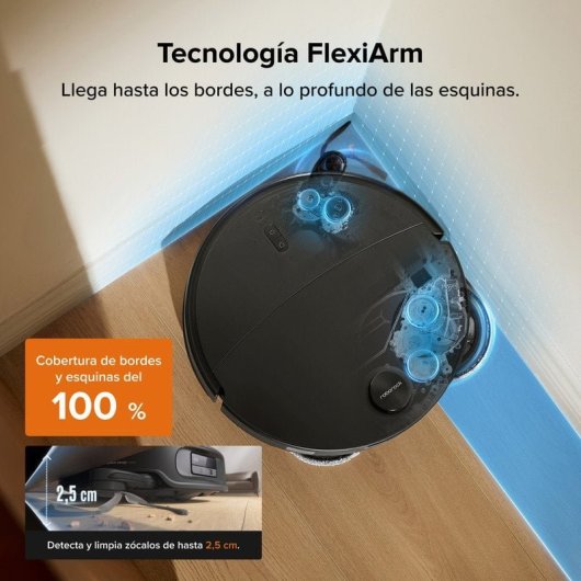 Roborock Qrevo Edge 2 Set Robot Aspirador Fregona 25000 Pa, 7,98cm, Antienredos, 81ºC+Secado, Negro