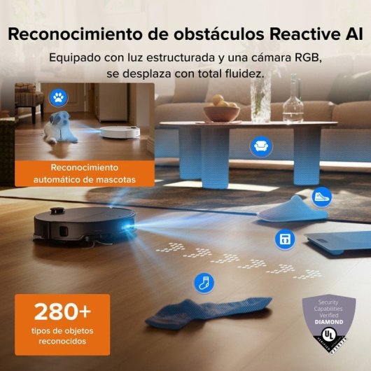 Roborock Qrevo Edge 2 Set Robot Aspirador Fregona 25000 Pa, 7,98cm, Antienredos, 81ºC+Secado, Negro