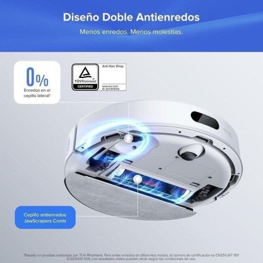 Roborock Q7L5+ Robot aspirador con autovaciado 8000Pa sistema antienredos AutoBoost alfombras blanco