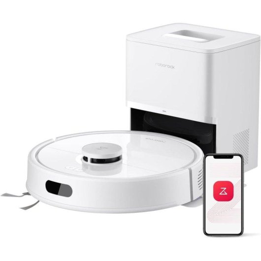Roborock Q7L5+ Robot aspirador con autovaciado 8000Pa sistema antienredos AutoBoost alfombras blanco
