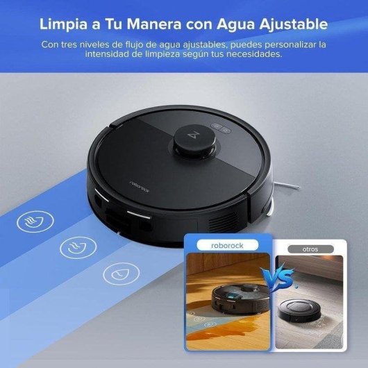 Roborock Q7L5+ Robot aspirador con autovaciado 8000Pa sistema antienredos AutoBoost alfombras negro