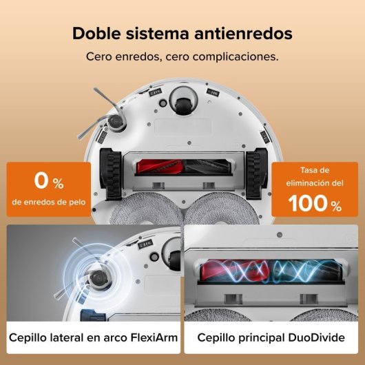 Roborock Qrevo Edge 2 Set Robot Aspirador Fregona 25000 Pa, 7,98cm, Antienredos, 81ºC+Secado, Blanco