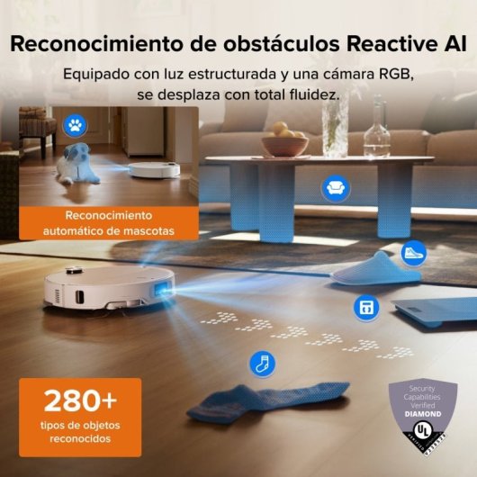 Roborock Qrevo Edge 2 Set Robot Aspirador Fregona 25000 Pa, 7,98cm, Antienredos, 81ºC+Secado, Blanco