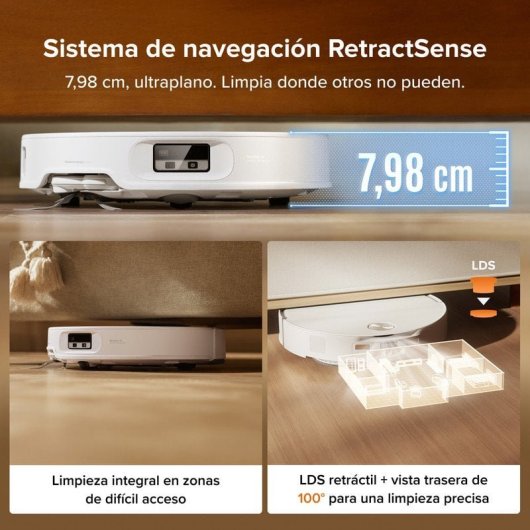 Roborock Qrevo Edge 2 Set Robot Aspirador Fregona 25000 Pa, 7,98cm, Antienredos, 81ºC+Secado, Blanco