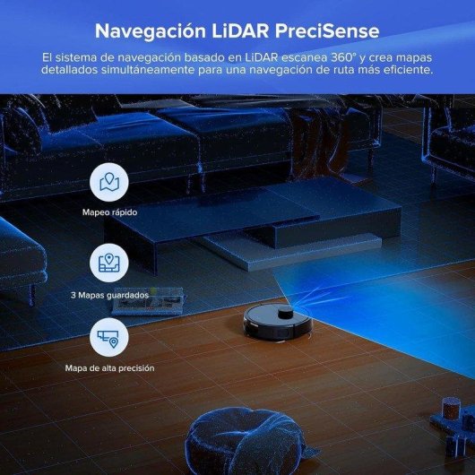 Robot aspirador Roborock Q7 BF+ con autovaciado 8000 Pa navegación inteligente LiDAR friega y limpia