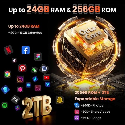 Fossibot F117 4G 8GB 256GB 6.75" Nero