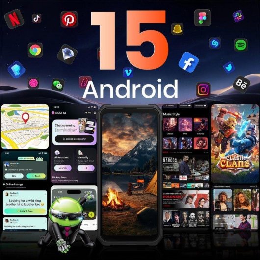 Fossibot F117 4G 8GB 256GB 6.75" Nero doppio display