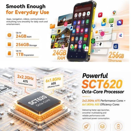 Cubot Kingkong ES 5 4G 12GB 256GB 6.88" Gelb