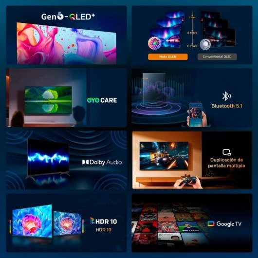 TV Metz QLED 43MQH7030Z 43" Full HD 60Hz Smart TV Google TV HDR10