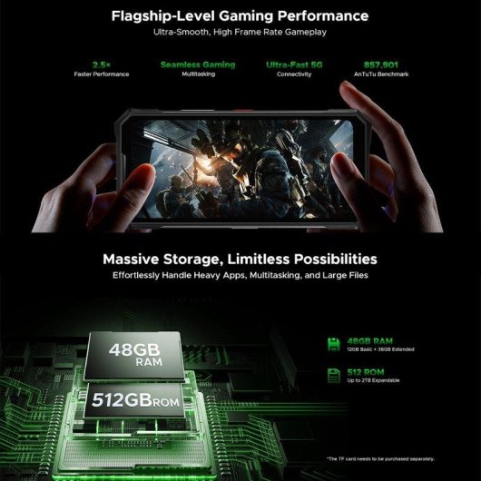 Doogee V50 5G 6.78" 12GB 512GB Grigio NFC
