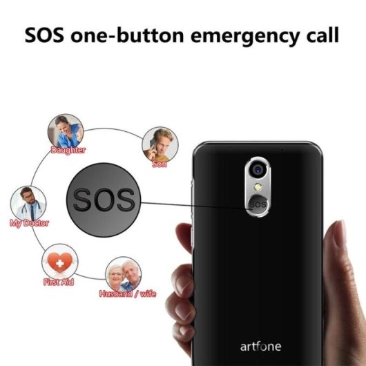 Artfone Smart500 4G 5" Android 12 Bouton SOS Base de Charge