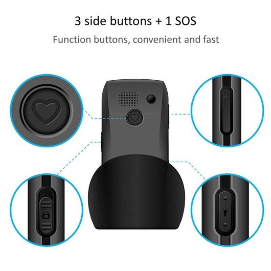 Artfone C1+4G 4G 1,8" Botones Grandes Base de Carga Negro