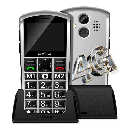 Artfone A400 4G 2,4" Botón SOS Base de carga Doble SIM Negro
