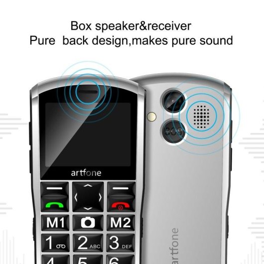 Artfone A400 4G 2,4" Botón SOS Base de carga Doble SIM Negro