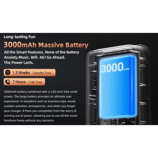 HAMTOD H6 4G 2.83" Android 11 Bouton SOS IP68 Orange