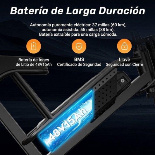 Bicicleta Elétrica Rolipo M7 750W Suspensão Dupla Fat Tire 20"