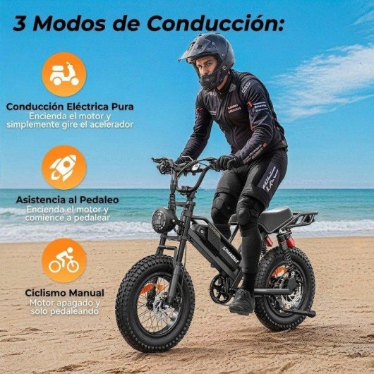 Bicicleta Elétrica Rolipo M7 750W Suspensão Dupla Fat Tire 20"