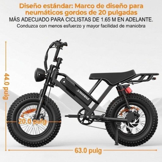 Bicicleta Elétrica Rolipo M7 750W Suspensão Dupla Fat Tire 20"