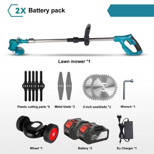 Kabellosen Elektro-Rasentrimmer Autrucker 1500W 21V 15000mAh